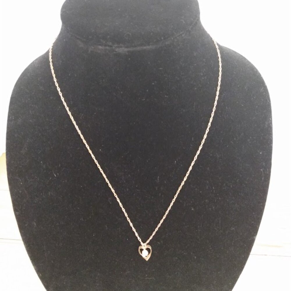 14K gold filled opal heart necklace.